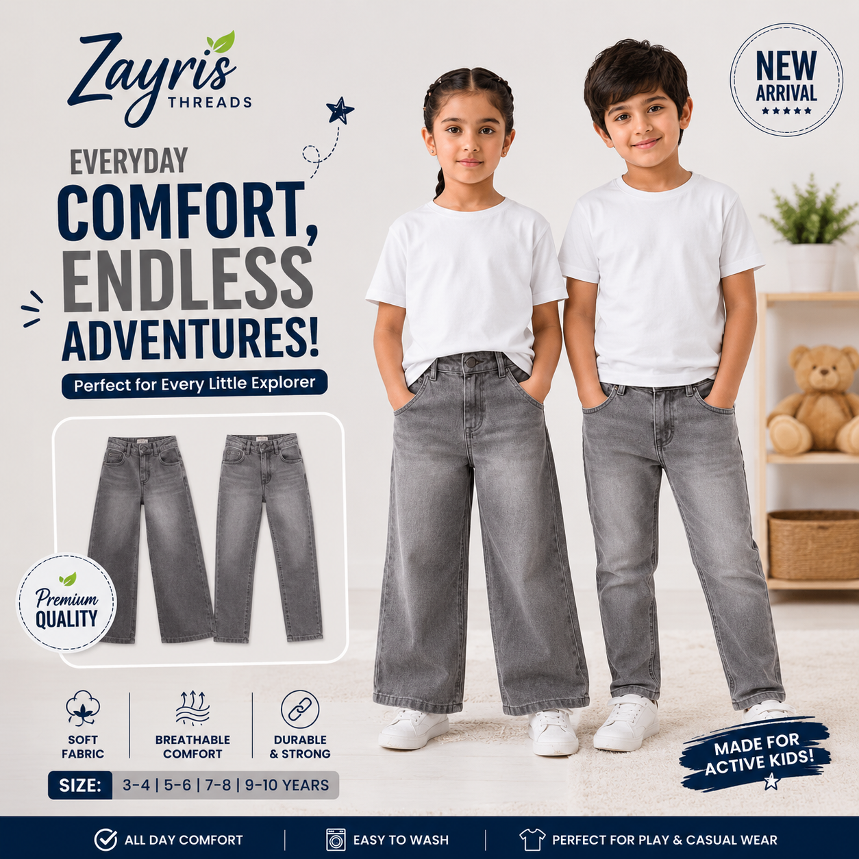 Relaxed Fit Kids Trousers